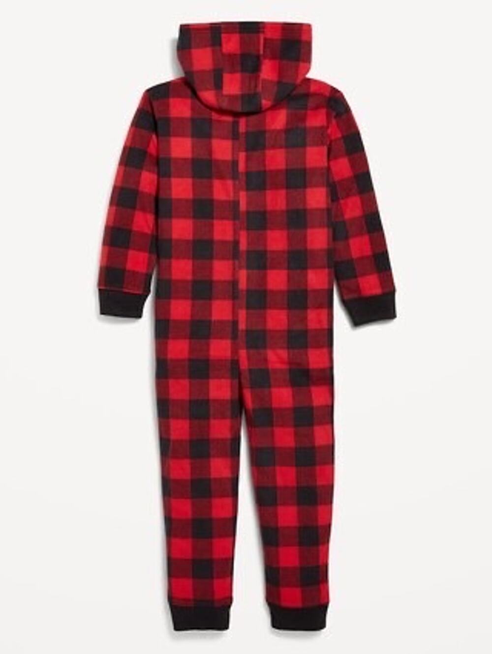 Gap Kids Cozy Microfleece Buffalo Plaid Hooded Union Suit